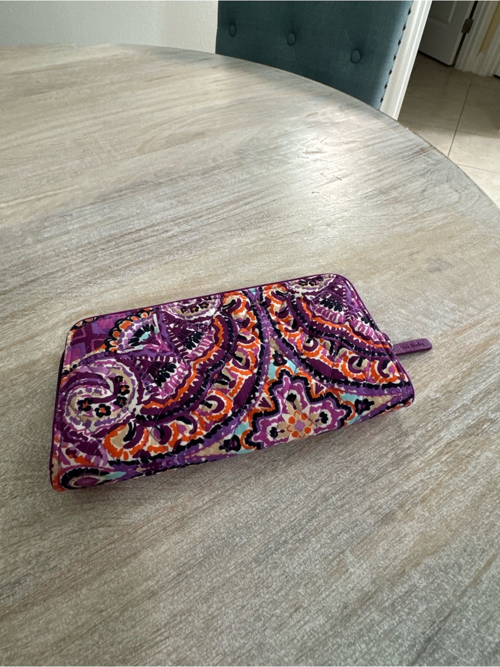 Vera Bradley Purple and Orange Patterned Wallet